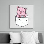 printfashion Malac zsebben - Vászonkép - Fehér (14713106)