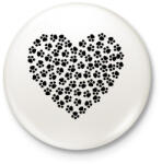 printfashion Cica szív - Kitűző, hűtőmágnes - Fehér (15105536)