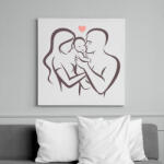 printfashion Család - Vászonkép - Fehér (6624394)