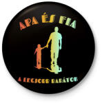 printfashion Apa és fia - Kitűző, hűtőmágnes - Fekete (3931231)
