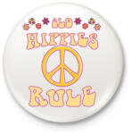printfashion Old hippies rule - Kitűző, hűtőmágnes - Fehér (7108783)