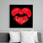 printfashion Love Mouth Kiss - Vászonkép - Fekete (6655339)