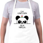 printfashion Egyszarvú ninja - Kötény - Fehér (4904747)