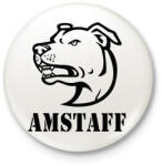 printfashion Amstaff 02 - Kitűző, hűtőmágnes - Fehér (11276279)