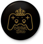 printfashion Gamer king - Kitűző, hűtőmágnes - Fekete (5325004)