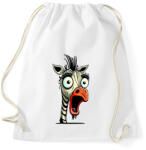 printfashion Csodálkozó zebra - Sportzsák, Tornazsák - Fehér (13182010)
