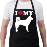 printfashion I Love My Akita - Kötény - Fekete (4933608)