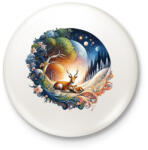 printfashion Őzmama a gidájával - Kitűző, hűtőmágnes - Fehér (16031613)