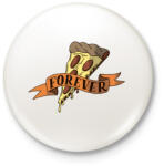 printfashion Pizza Forever - Kitűző, hűtőmágnes - Fehér (3087940)
