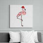 printfashion Trópusi karácsony flmaingó - Vászonkép - Fehér (6624782)