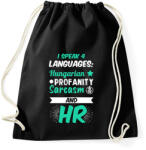 printfashion I speak 4 languages - Sportzsák, Tornazsák - Fekete (15474267)