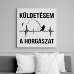 printfashion Küldetésem a horgászat - Vászonkép - Fehér (6624181)