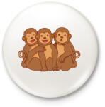 printfashion Három majom - Kitűző, hűtőmágnes - Fehér (11839121)