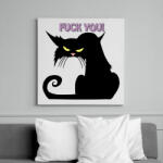 printfashion Black cat - Vászonkép - Fehér (6622024)