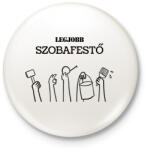 printfashion Legjobb szobafestő - Kitűző, hűtőmágnes - Fehér (6403242)