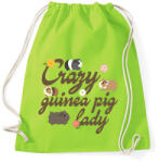 printfashion Őrült tengerimalacos hölgy - Sportzsák, Tornazsák - Limezöld (14474640)