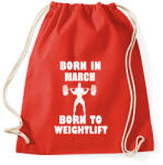 printfashion Márciusban születve - súlyemelésre születve - Sportzsák, Tornazsák - Piros (1382562)