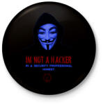 printfashion im a not hacker-anonimus - Kitűző, hűtőmágnes - Fekete (3102932)