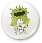 printfashion Covid szörny - Kitűző, hűtőmágnes - Fehér (4175020)