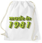 printfashion made-in-1981-green-grey - Sportzsák, Tornazsák - Fehér (486030)