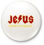 printfashion Jesus high way to heaven - Kitűző, hűtőmágnes - Fehér (3090399)