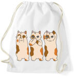 printfashion Három cica - Sportzsák, Tornazsák - Fehér (9185127)