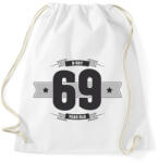 printfashion b-day-69-dark-lightgrey - Sportzsák, Tornazsák - Fehér (515165)