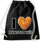 printfashion I love rántott hús - Sportzsák, Tornazsák - Fekete (8204861)