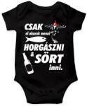 printfashion Horgászni & sört inni - Baba Body - Fekete (1619221)