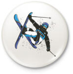 printfashion Síelés - Kitűző, hűtőmágnes - Fehér (13220474)