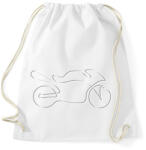 printfashion motor egyvonallalfehér - Sportzsák, Tornazsák - Fehér (2913090)