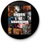 printfashion Ghost of Tsushima montázs - Kitűző, hűtőmágnes - Fekete (5468910)