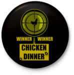 printfashion WINNER-WINNER CHICKEN DINNER - Kitűző, hűtőmágnes - Fekete (3101824)