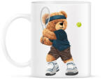printfashion Teniszező maci - Bögre - Fehér (9475940)