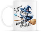 printfashion Hallowen kitty style - Bögre - Fehér (16589753)