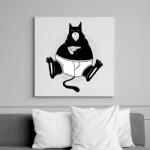 printfashion Dagi macska - Vászonkép - Fehér (6634065)