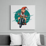 printfashion Karácsonyi dínó - Vászonkép - Fehér (10151081)