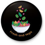 printfashion Fresh and Vega - Kitűző, hűtőmágnes - Fekete (6601411)