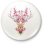 printfashion Spring deer - Kitűző, hűtőmágnes - Fehér (3074802)