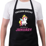 printfashion Unikornis királynők születésnapja Januárban - Kötény - Fekete (4927618)