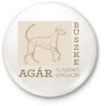 printfashion Büszke tulajdonos - Agár - Kitűző, hűtőmágnes - Fehér (6301692)