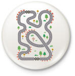 printfashion Versenypálya - Kitűző, hűtőmágnes - Fehér (12006358)