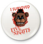 printfashion I survived five nights - Kitűző, hűtőmágnes - Fehér (14911195)