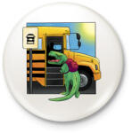 printfashion Iskolás dínó - Kitűző, hűtőmágnes - Fehér (14123048)