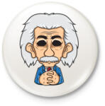 printfashion Albert Einstein - Kitűző, hűtőmágnes - Fehér (3090470)