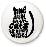 printfashion Cica gazdi - Kitűző, hűtőmágnes - Fehér (3081648)