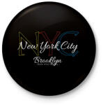 printfashion Nyc - Kitűző, hűtőmágnes - Fekete (4386558)