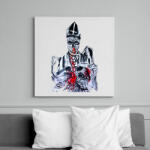 printfashion pap pentagrammal - Vászonkép - Fehér (6639083)