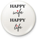 printfashion Happy Wife 2 - Kitűző, hűtőmágnes - Fehér (14851496)