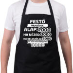 printfashion Festő óradíjak - Kötény - Fekete (9399645)
